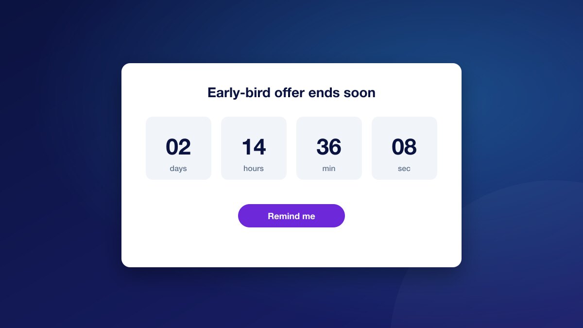 Countdown Timer example