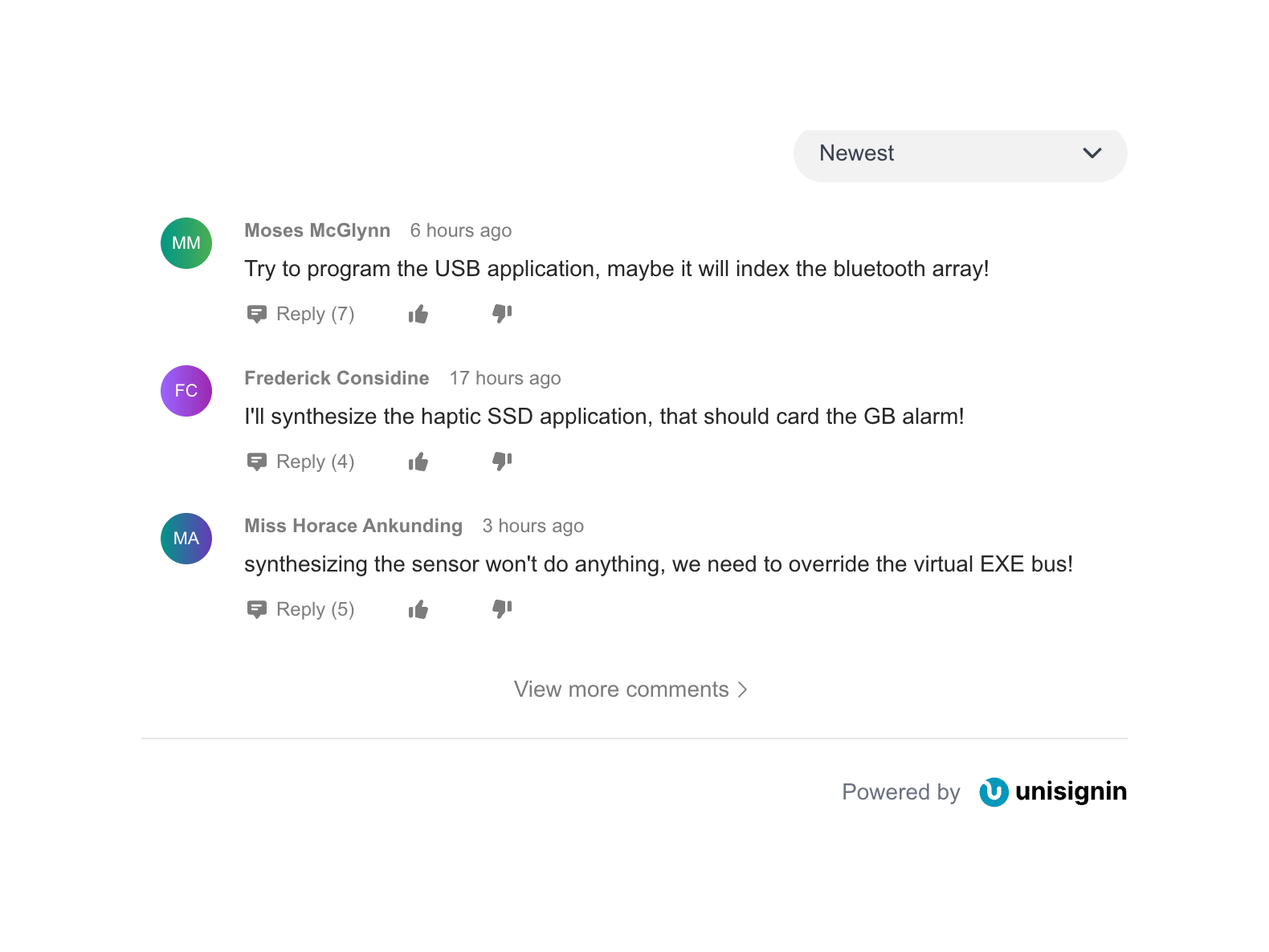 Comments starter state