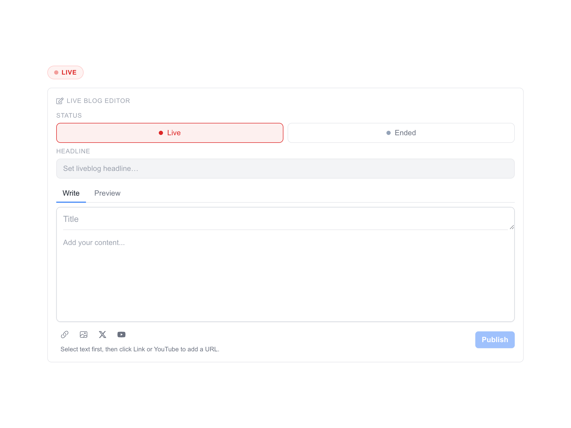 Live blog feed example